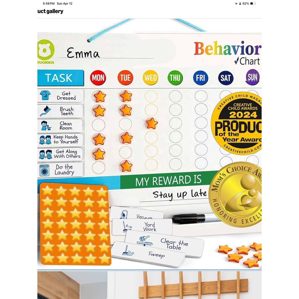 Quokka Magnetic Behavior Chore Chart for Kids Dry Erase Reward System QUA1CHBCHT